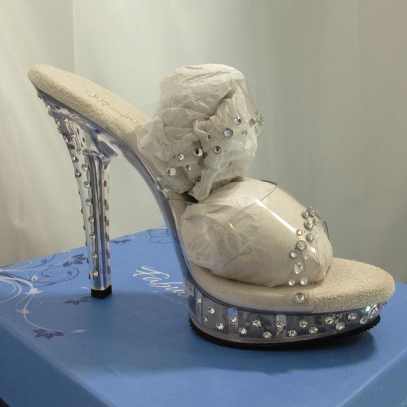 CLEAR Competition SHOE  5" Clear Rhinestones Heels Women' Shoes BRAND new - Picture 5 of 5